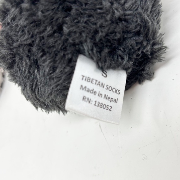 TIBETAN SOCKS Women’s Hand Knit Wool Fleece Lined Slipper Socks Tibet Made Sz S - Picture 7 of 8